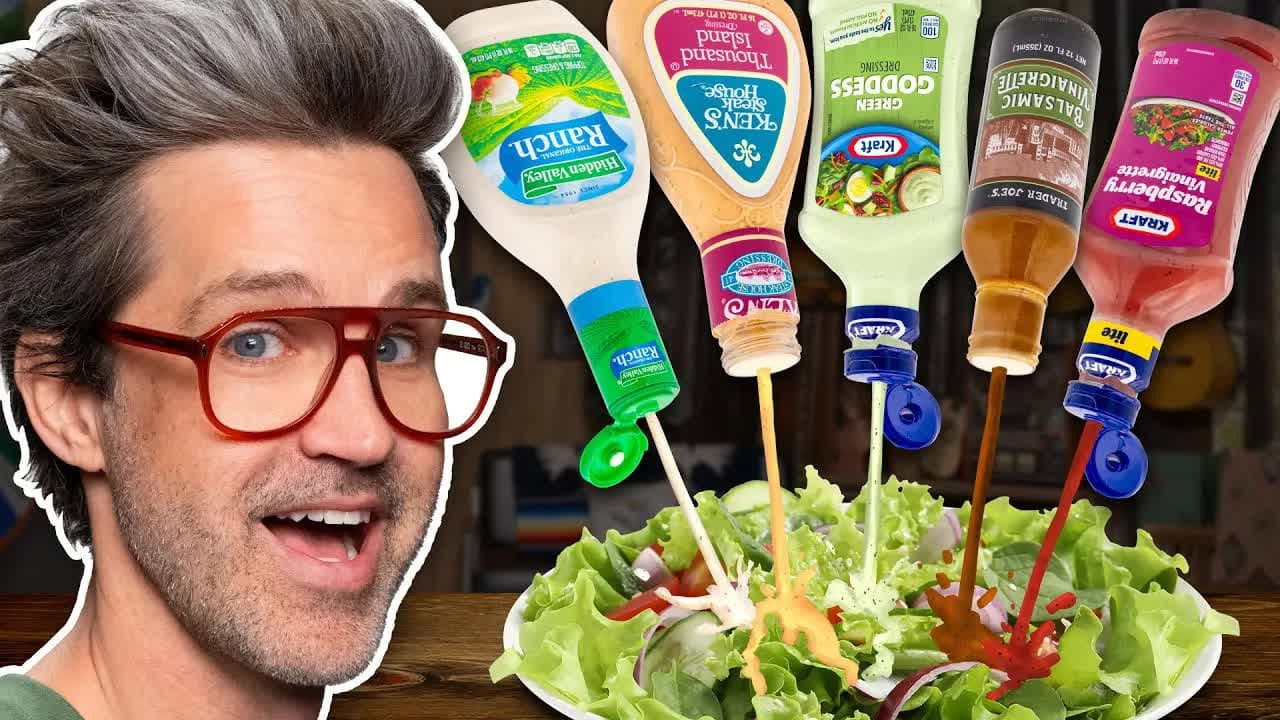 Still from Mixing EVERY Salad Dressing Into A Super Dressing