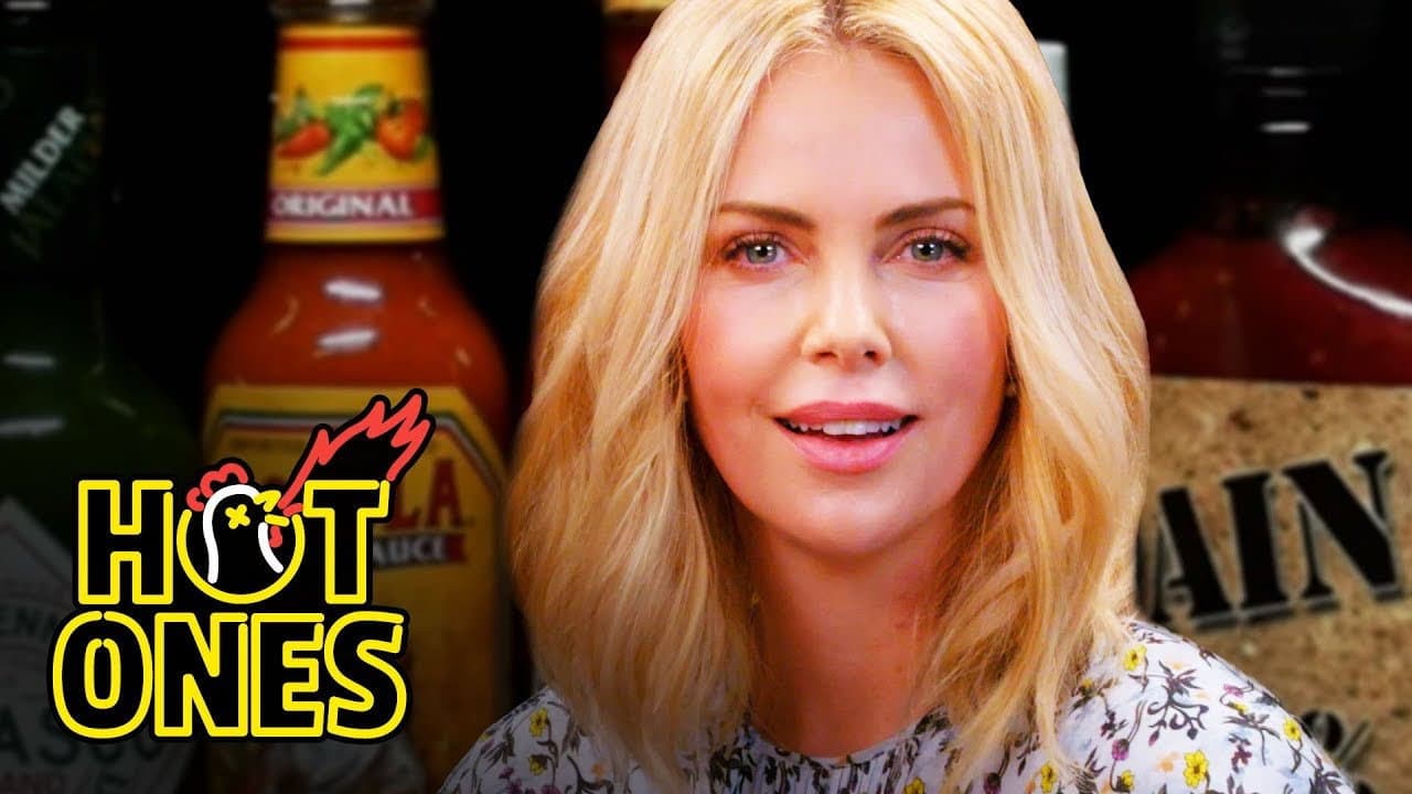 Still from Charlize Theron Takes a Rorschach Test While Eating Spicy Wings