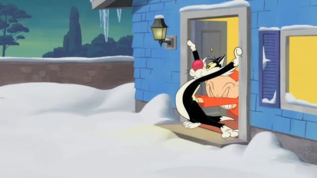 Still from Put the Cat Out: Flat on the Door