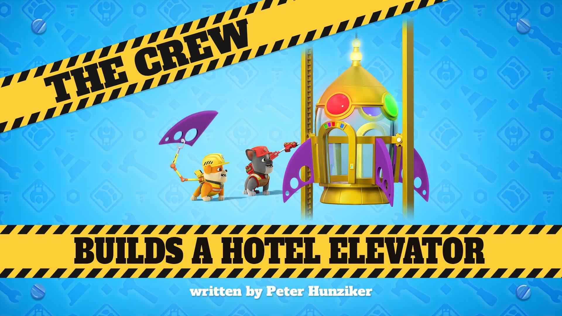 Still from The Crew Builds a Hotel Elevator