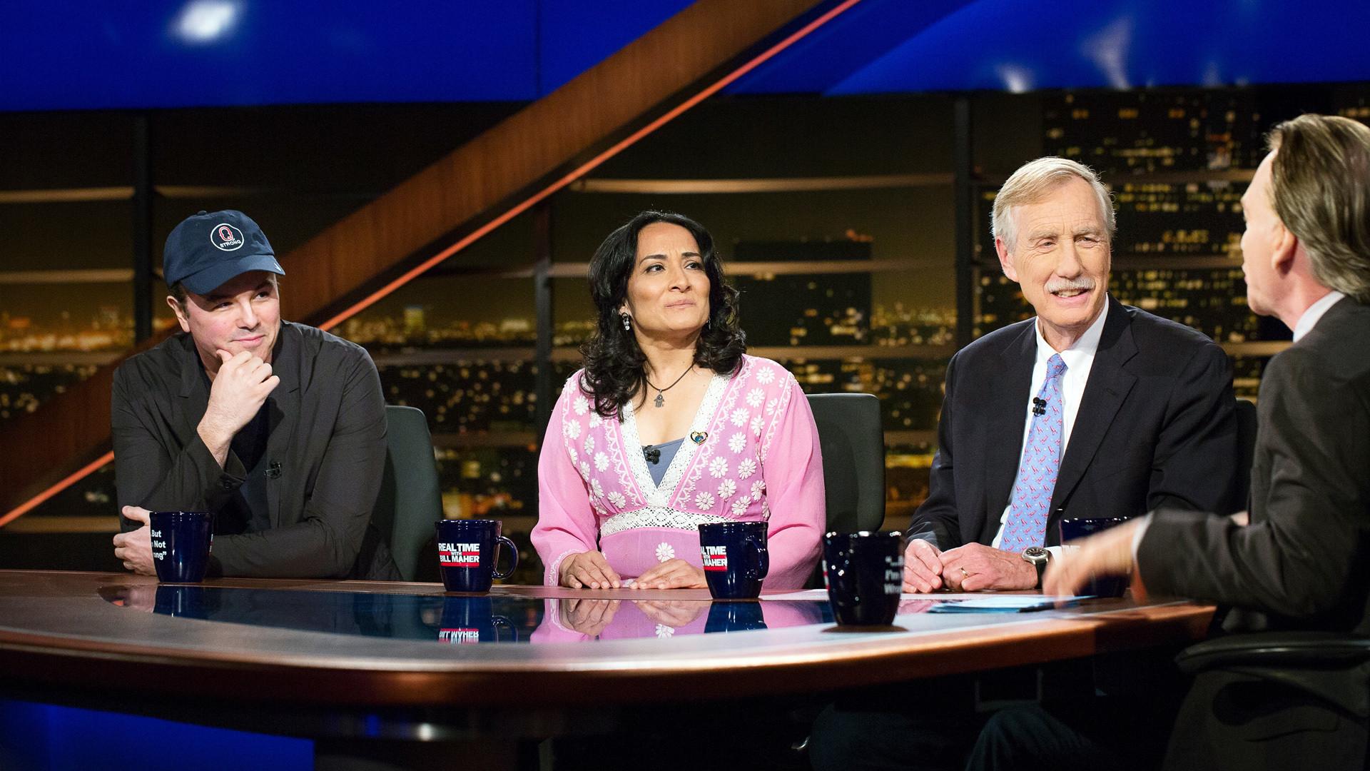 Still from Rep. Darrell Issa; Sen. Angus King, Asra Nomani and Seth MacFarlane; Fran Lebowitz