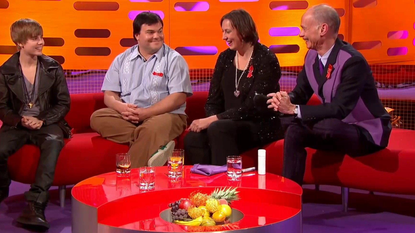Still from Jack Black, Miranda Hart, John Waters, Justin Bieber