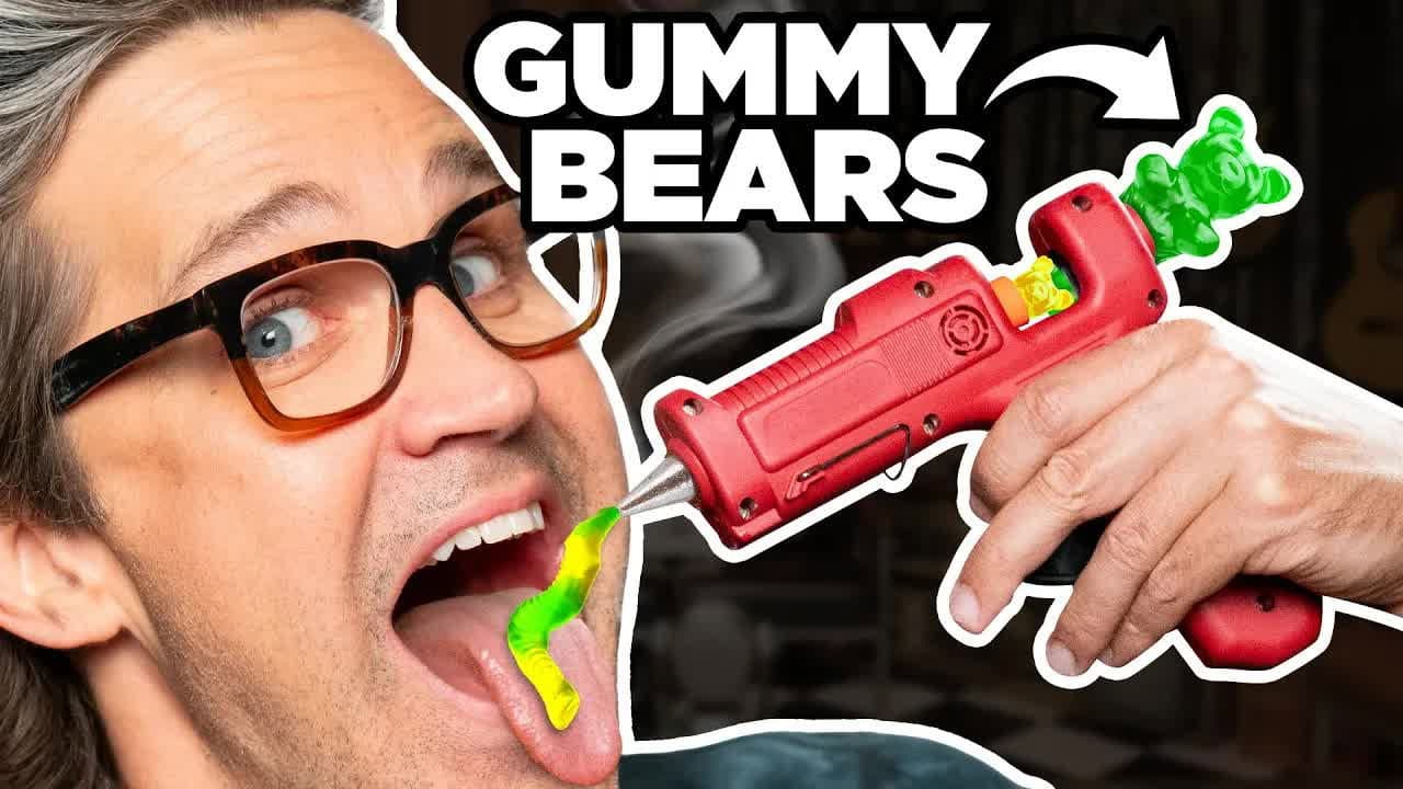 Still from Putting Weird Things In A Hot Glue Gun (Throwback)