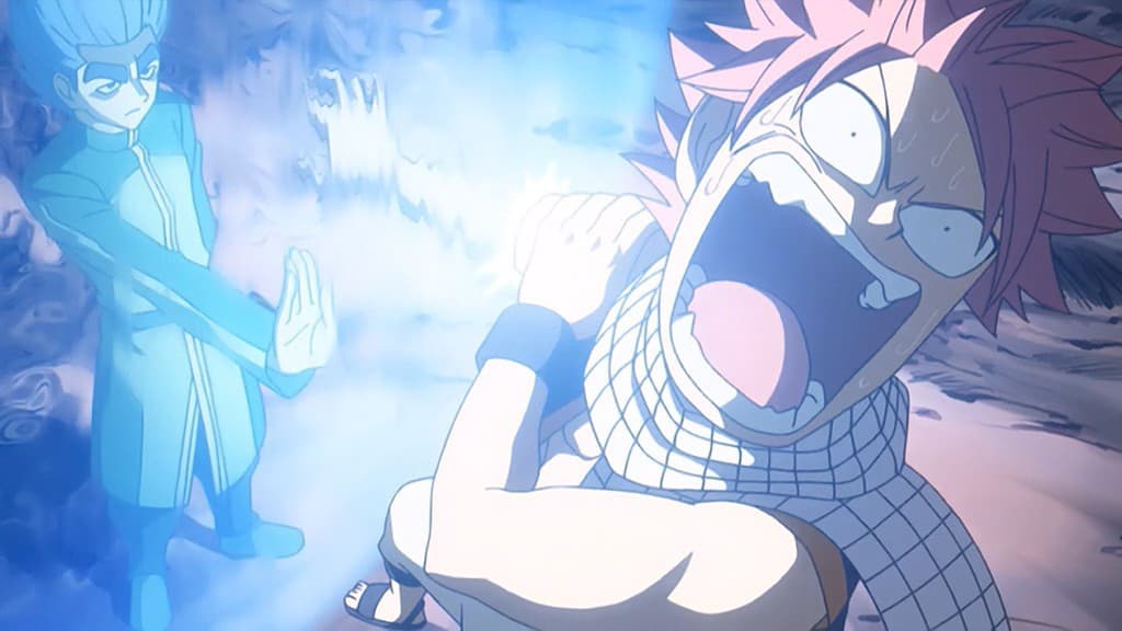 Still from Natsu vs. Yuka the Wave User
