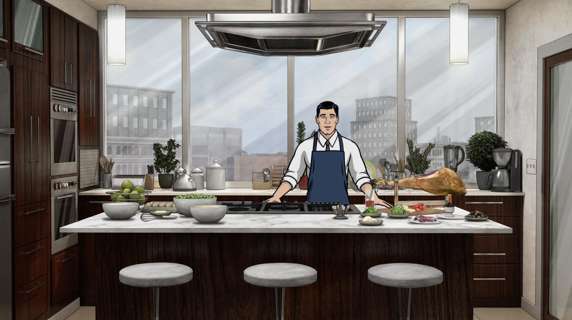 Still from Cooking with Archer