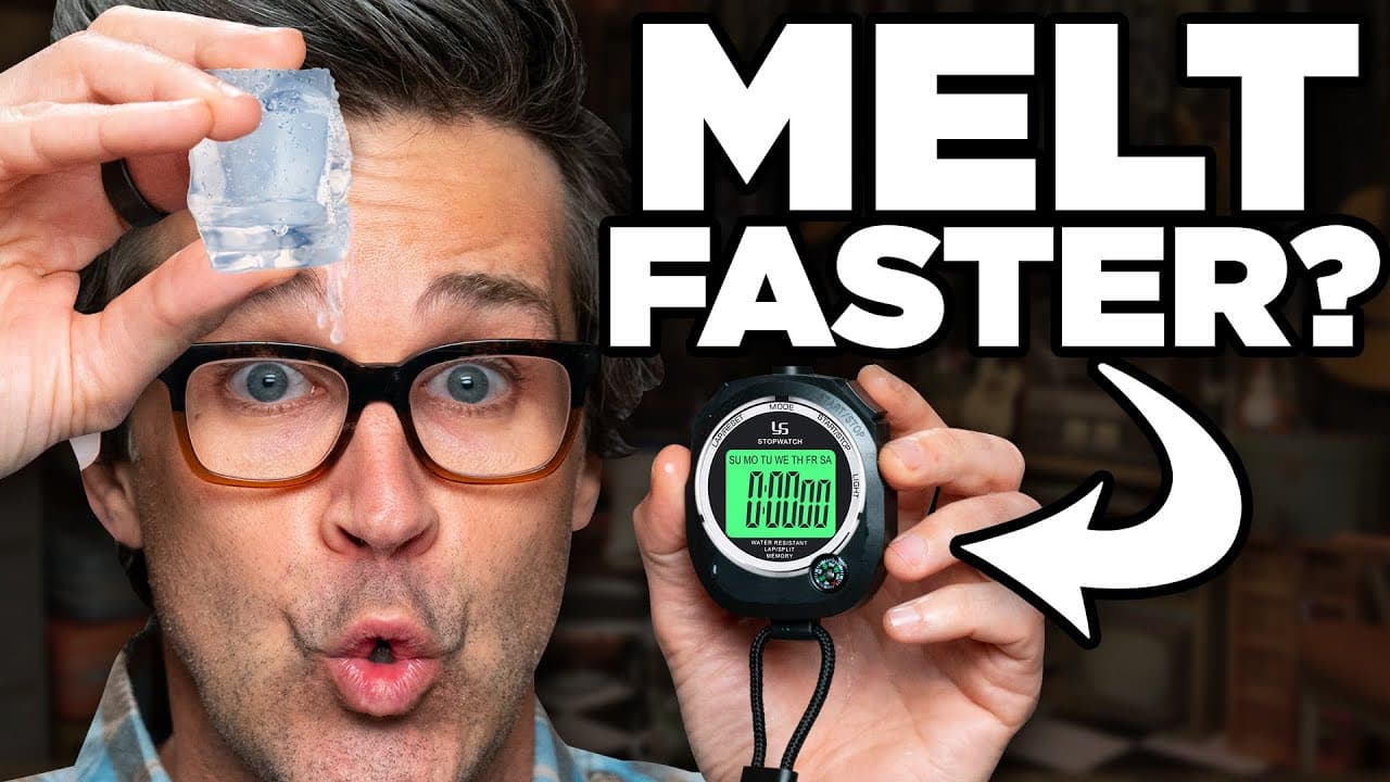 Still from Melting Ice Cubes Using Our Bodies - Good Mythical More