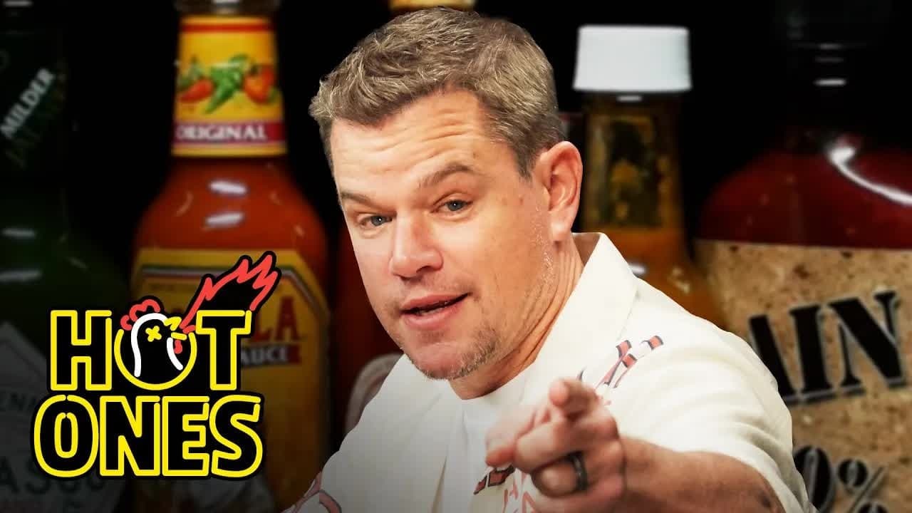 Still from Matt Damon Sweats from His Scalp While Eating Spicy Wings