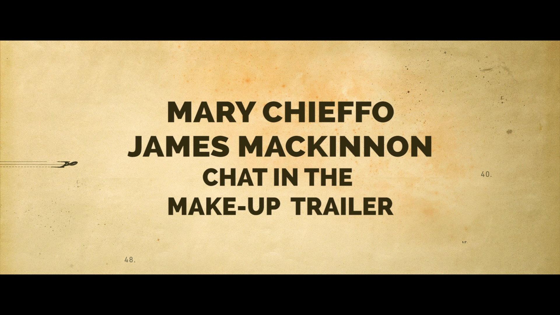 Still from Easter Egg: Mary Chieffo and James MacKinnon Chat in the Make-up Trailer