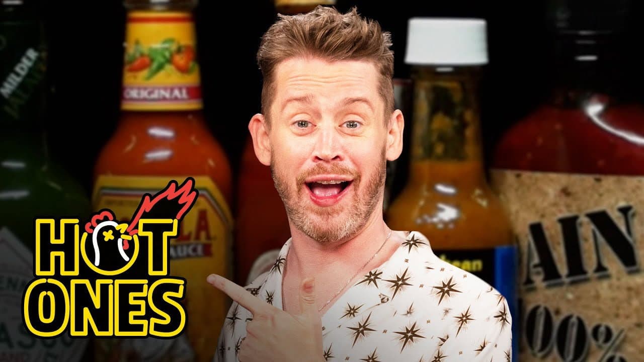 Still from Macaulay Culkin Is Up For a Goof While Eating Spicy Wings