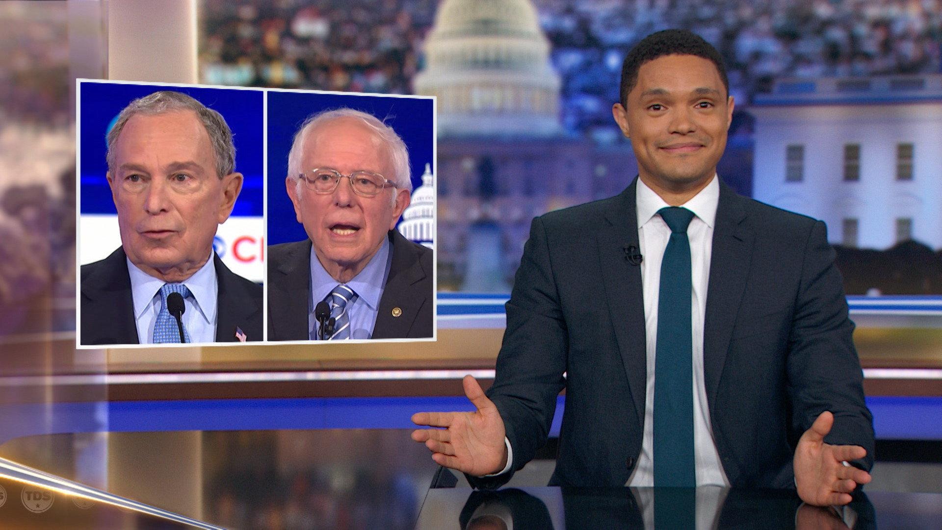 Still from February Democratic Debate Special