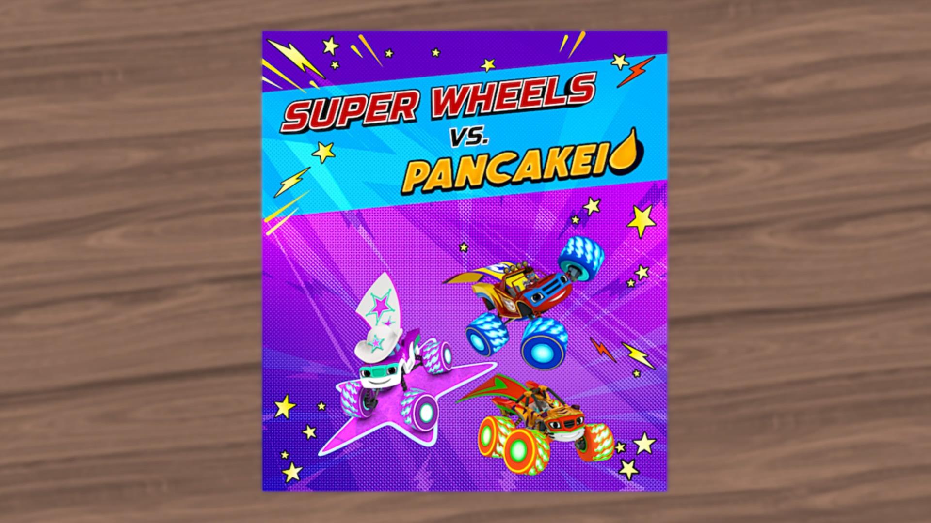 Still from Super Wheels vs. Pancakeio