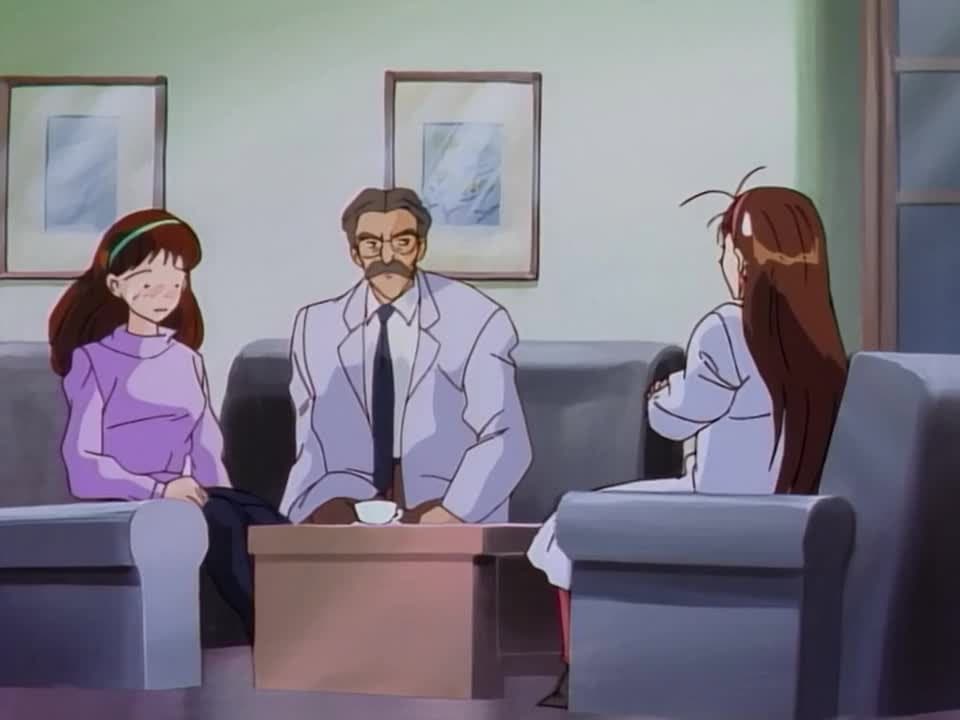 Still from Darkness approaches. Chiaki gets tested