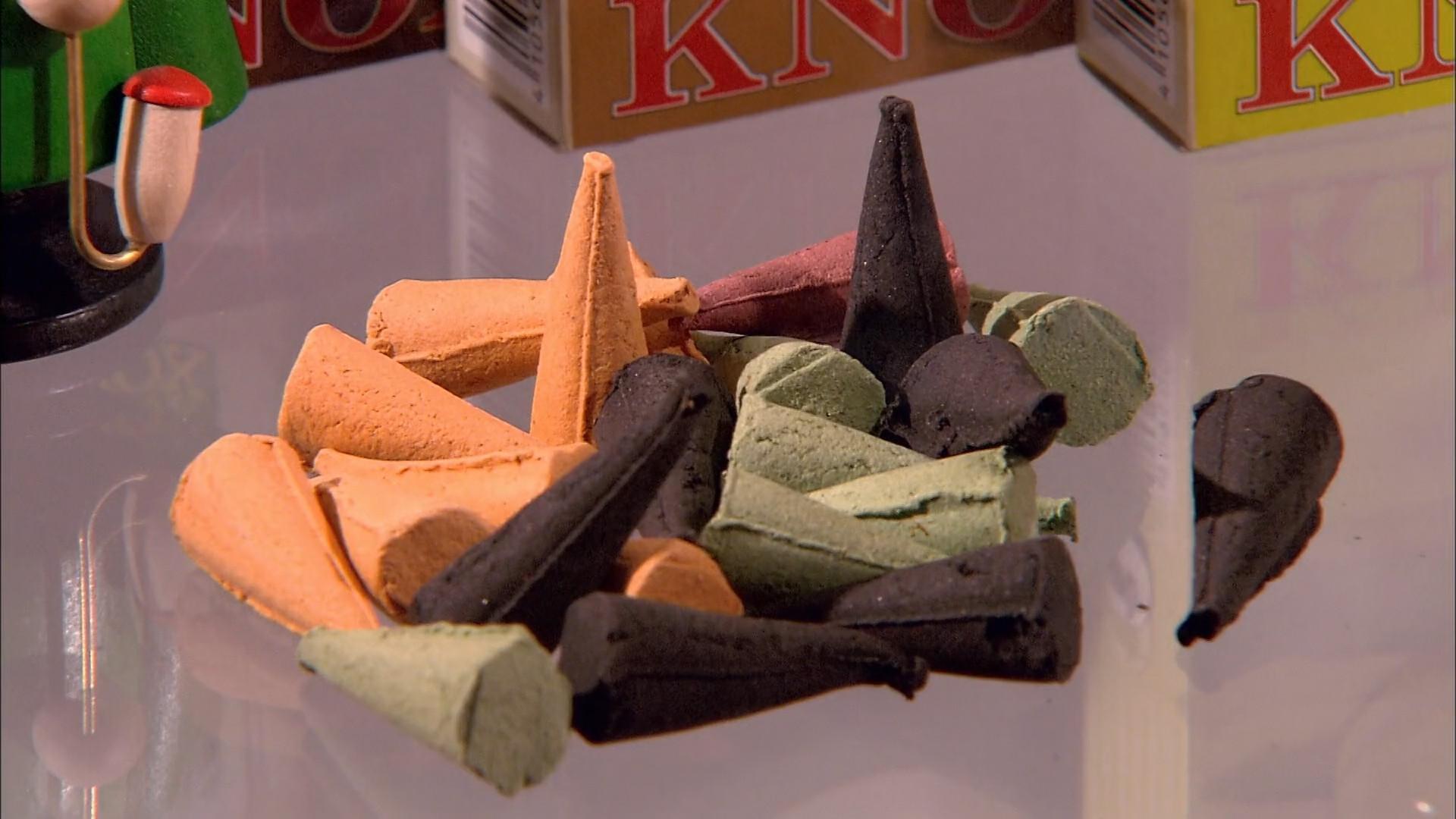 Still from Whips, Automated Pizza Makers, Incense Cones, Model Jet Engines