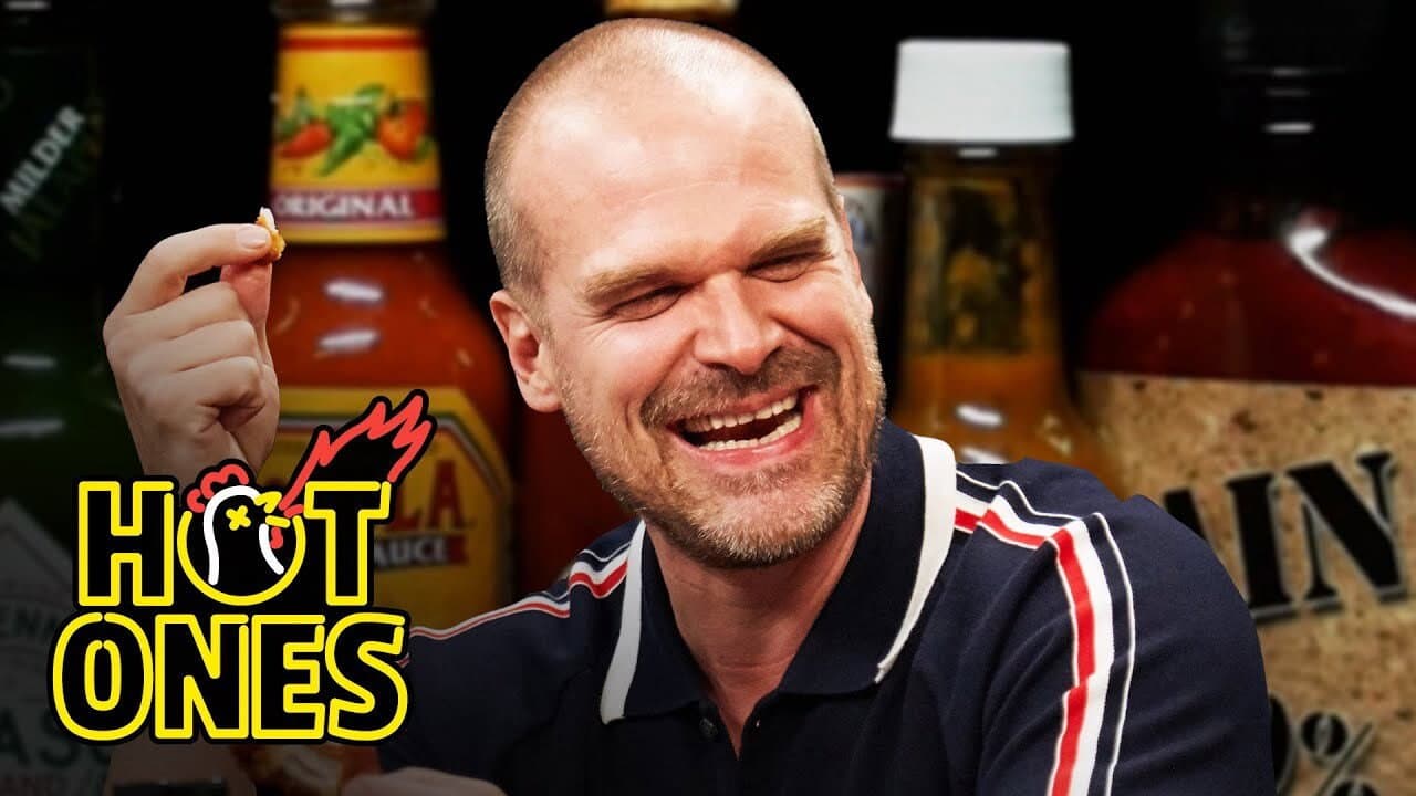 Still from David Harbour Feels Out of Control While Eating Spicy Wings