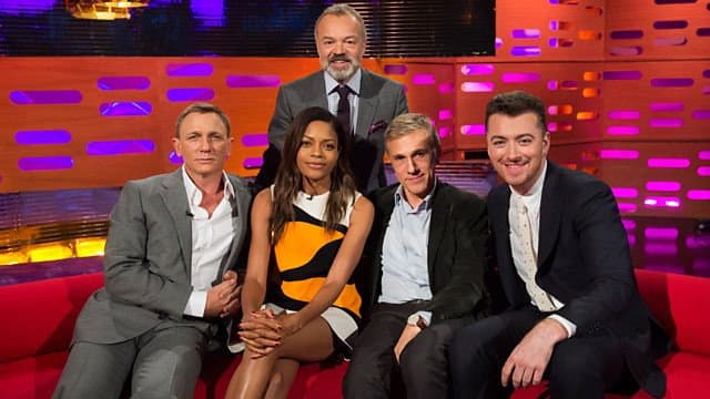 Still from Daniel Craig, Naomie Harris, Christoph Waltz, Sam Smith