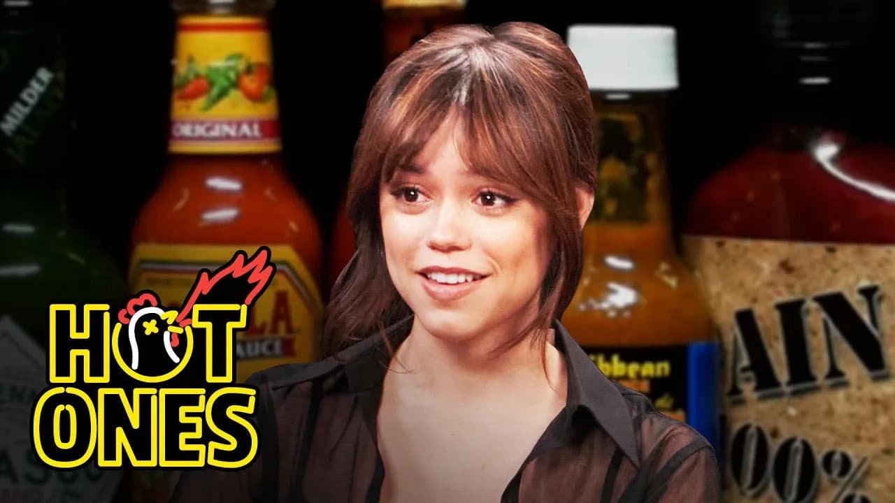 Still from Jenna Ortega Doesn’t Flinch While Eating Spicy Wings