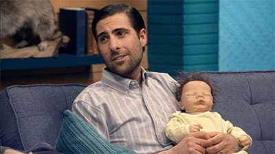 Still from Jason Schwartzman Wears a Striped Shirt & High Top Sneakers