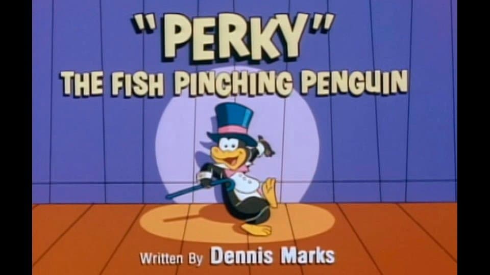 Still from Perky the Fish Pinching Penguin