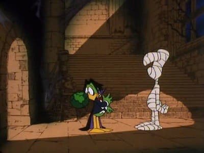 Still from The Return of the Curse of the Secret of the Mummy's Tomb Meets Frankenduckula's Monster and the Wolf-Man and the Intergalactic Cabbage...