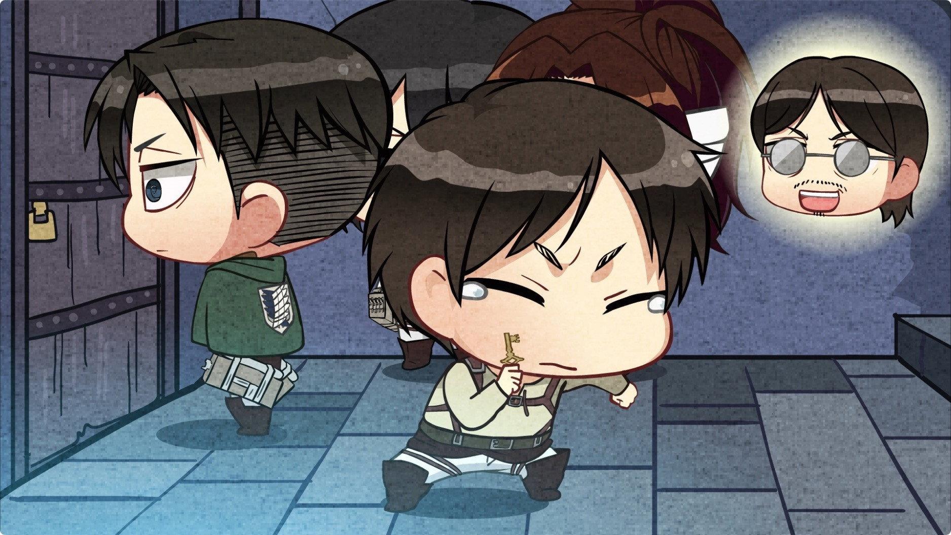 Still from Chibi Theater: Fly, New Levi Squad, Fly!: Day 56 / Day 57 / Day 58 / Day 59