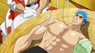 Still from Race to Finish! Will It Be Toriko's Recovery, or Komatsu's Soup?!