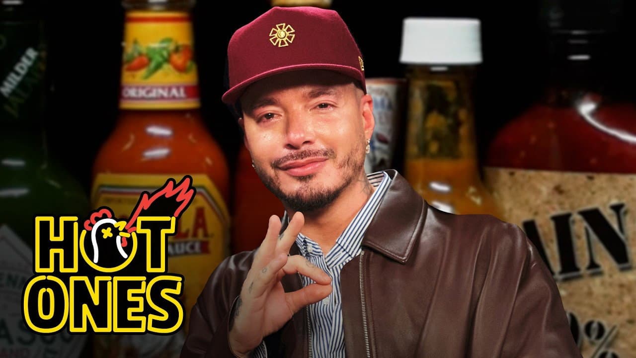 Still from J Balvin Rides A Heat Rollercoaster While Eating Spicy Wings