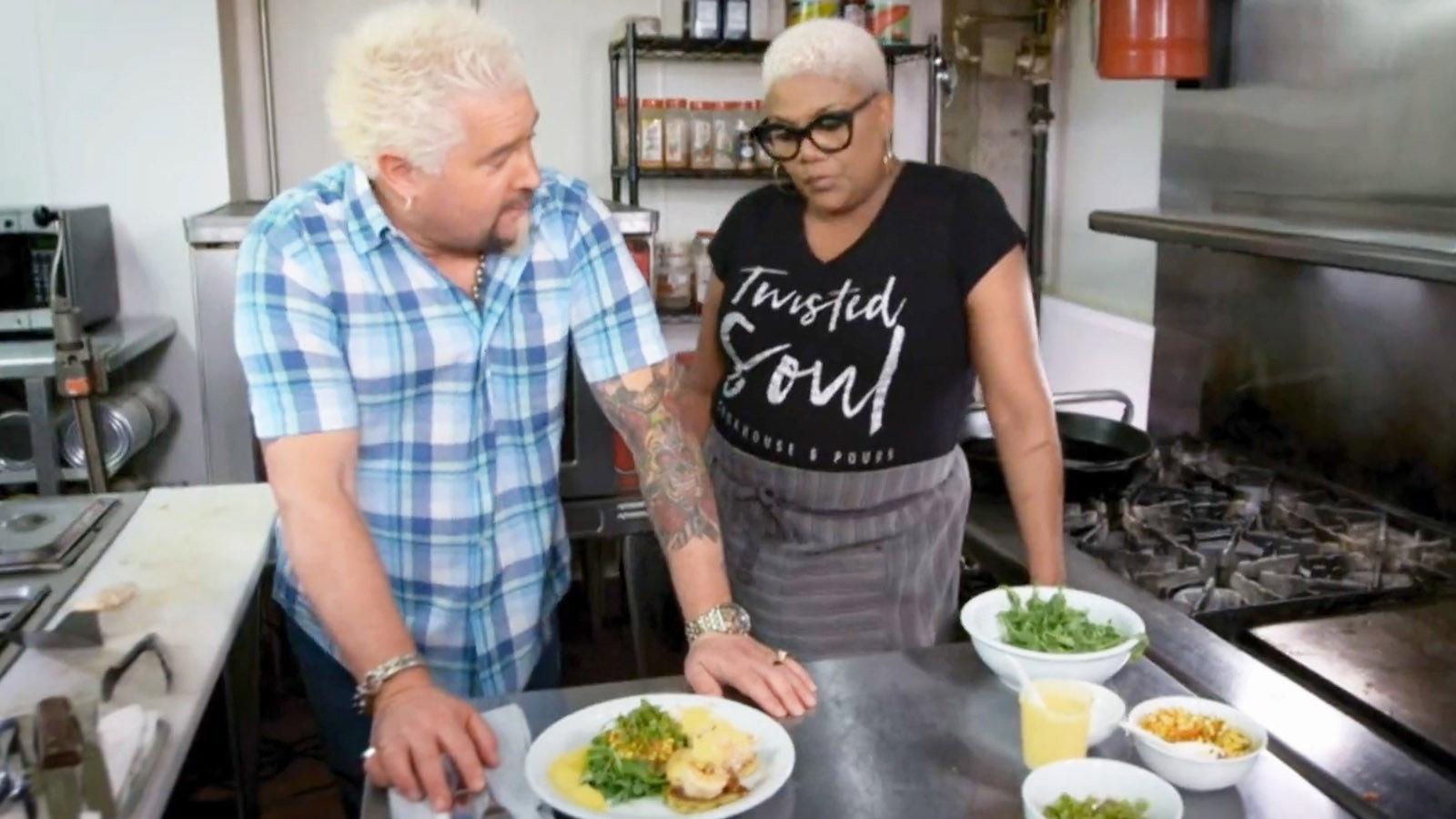 Still from Triple D Nation: BBQ, Biscuits and a Meatball Bake