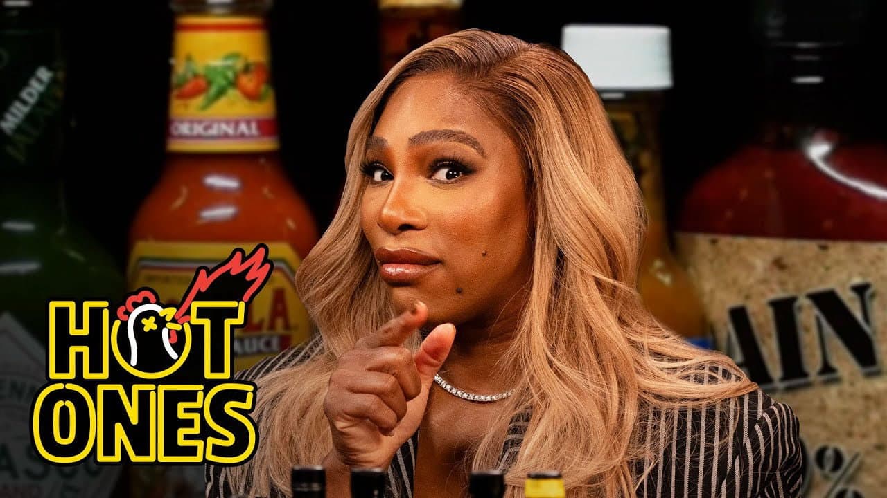 Still from Serena Williams Returns Hot Sauce Serve After Hot Sauce Serve While Eating Spicy Wings