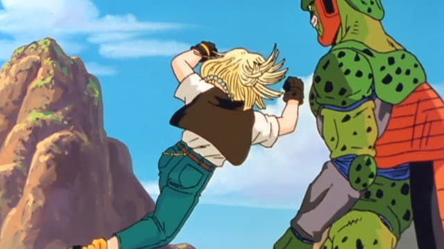 Still from The Battle Turns for the Worst! Cell Attacks Android 18!