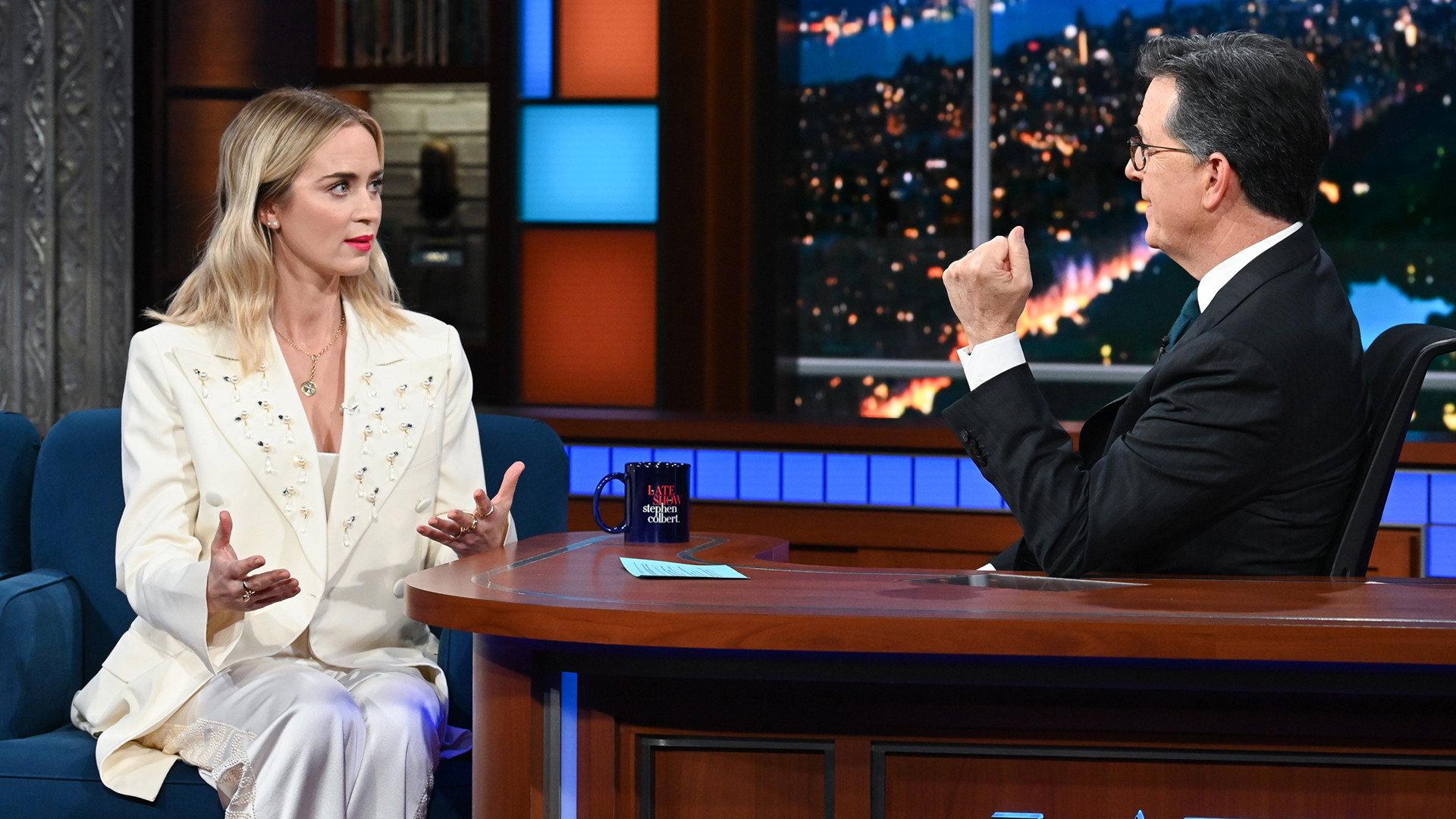 Still from Emily Blunt, George Saunders
