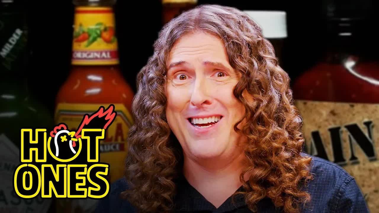 Still from "Weird Al" Yankovic Goes Beyond Insanity While Eating Spicy Wings