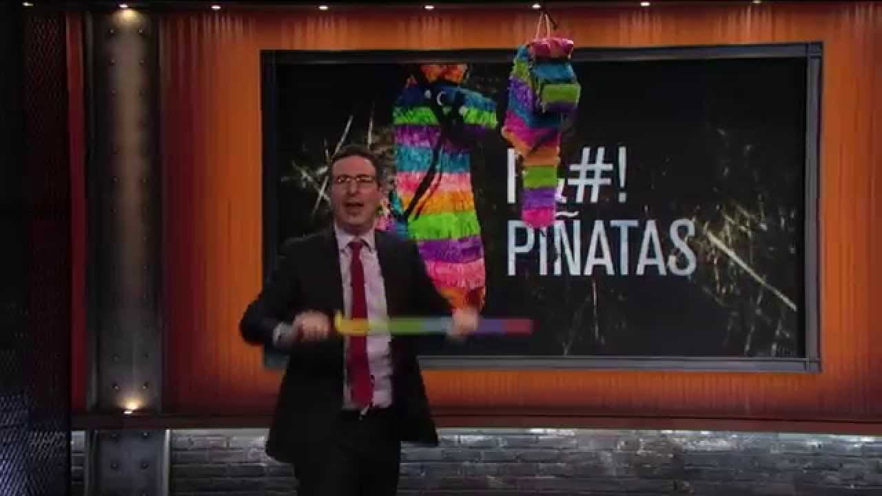 Still from John Oliver Literally Destroys Piñatas
