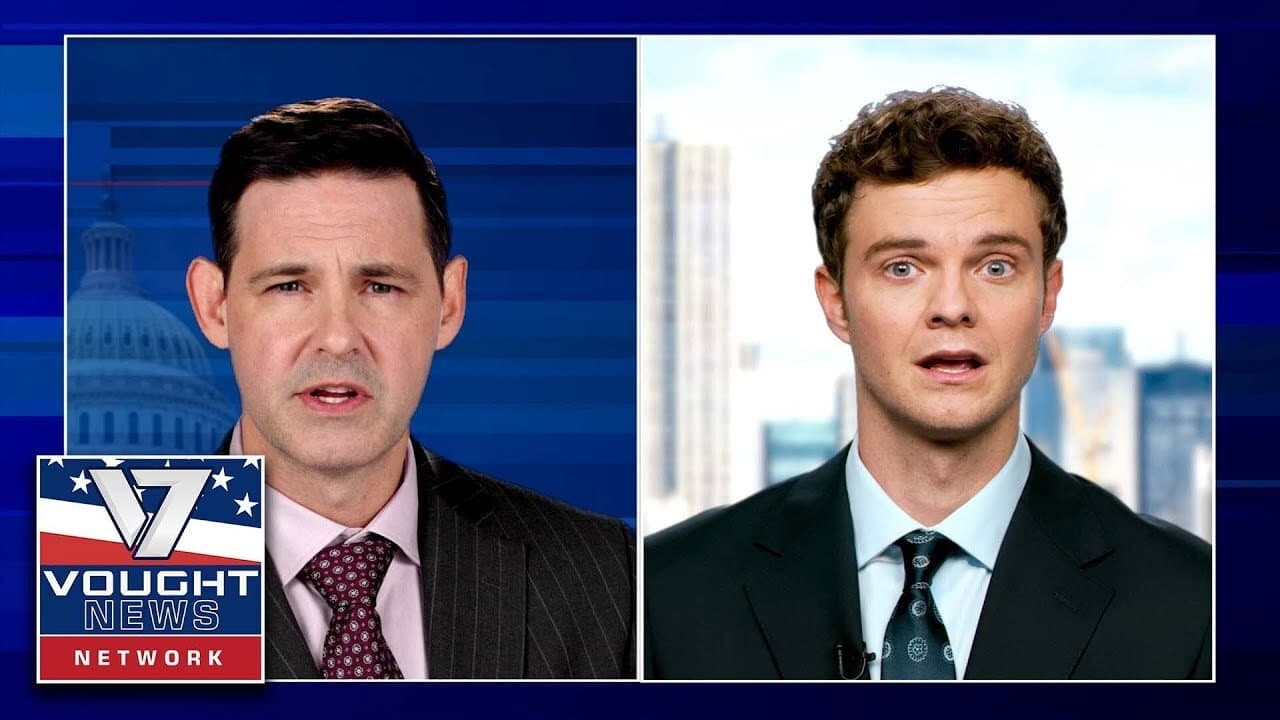Still from Vought News Network: Seven on 7 with Cameron Coleman (January 2022)