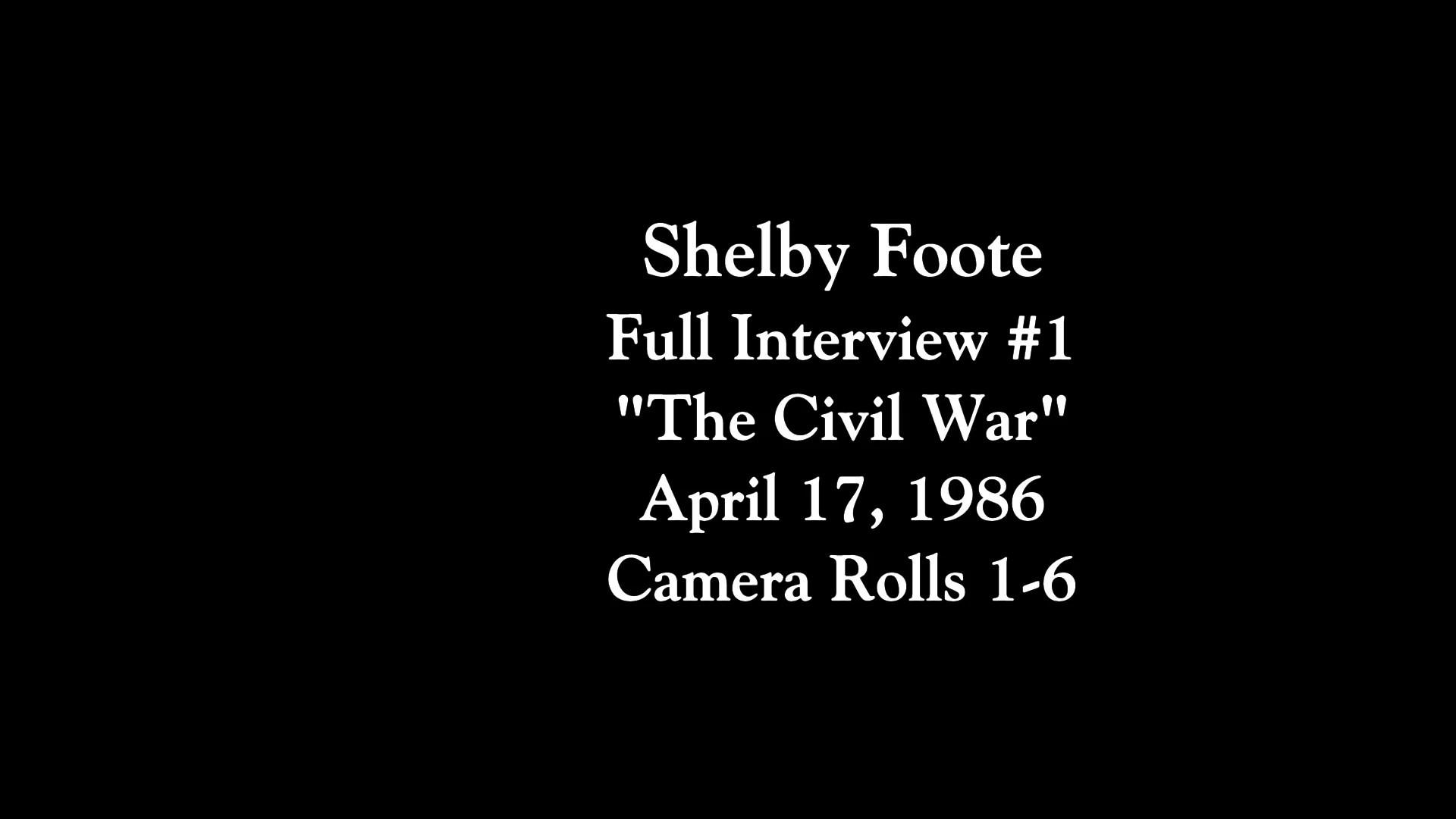 Still from Shelby Foote Full Interview #1 April 17, 1986