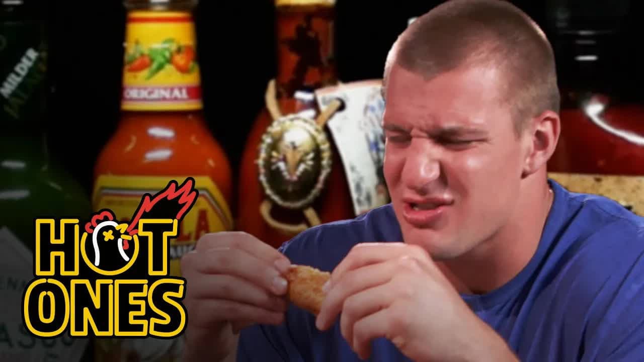 Still from Rob Gronkowski Gets Blindsided by Spicy Wings