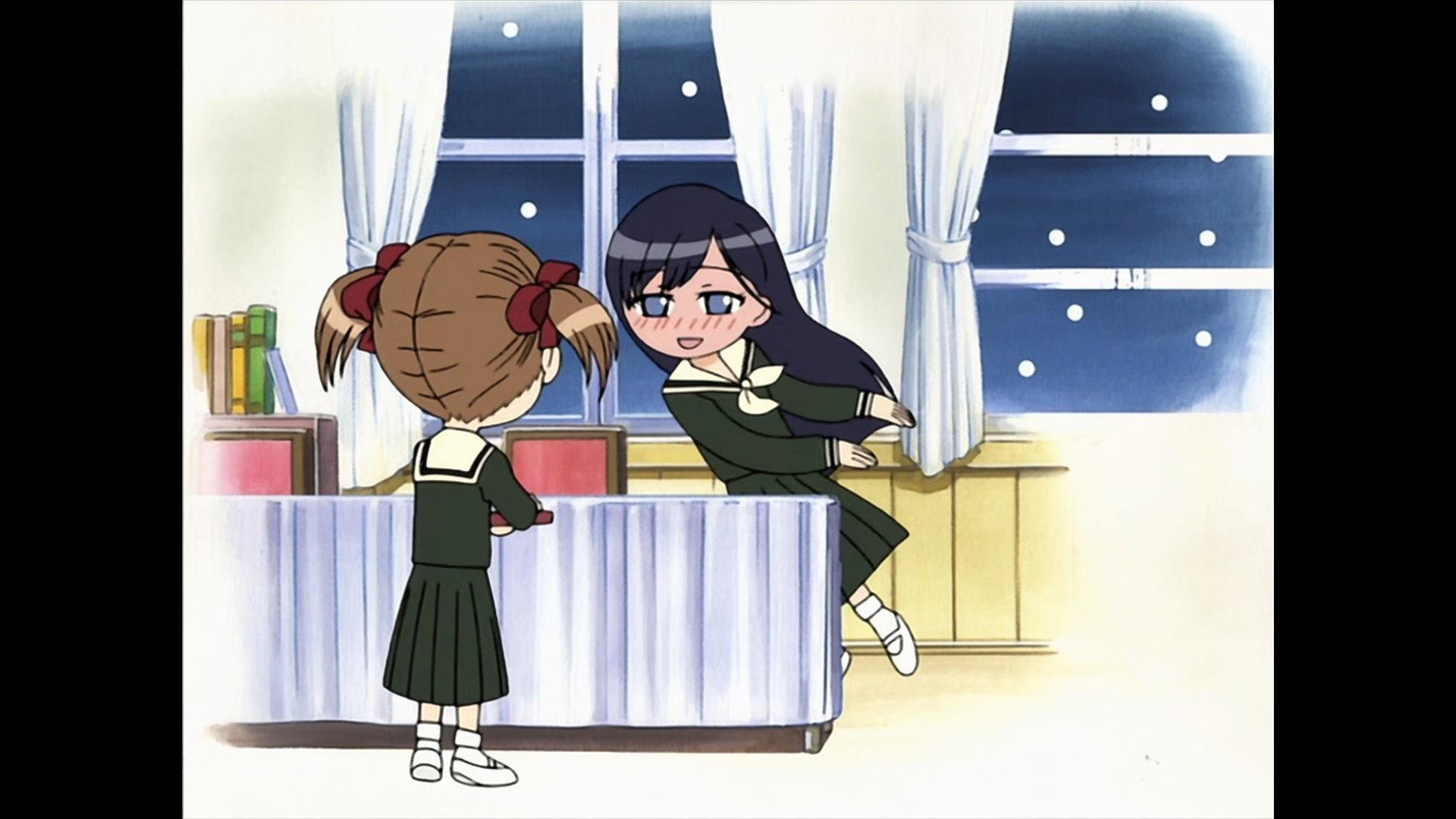 Still from Don't Tell Mother Maria. #1.5 ~ Apprehensive Shimako / Sachiko Eats Chocolate / Yoshino's Rage