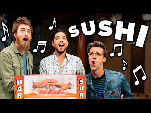 Still from Mystery Box Singing Challenge ft. Adam Lambert
