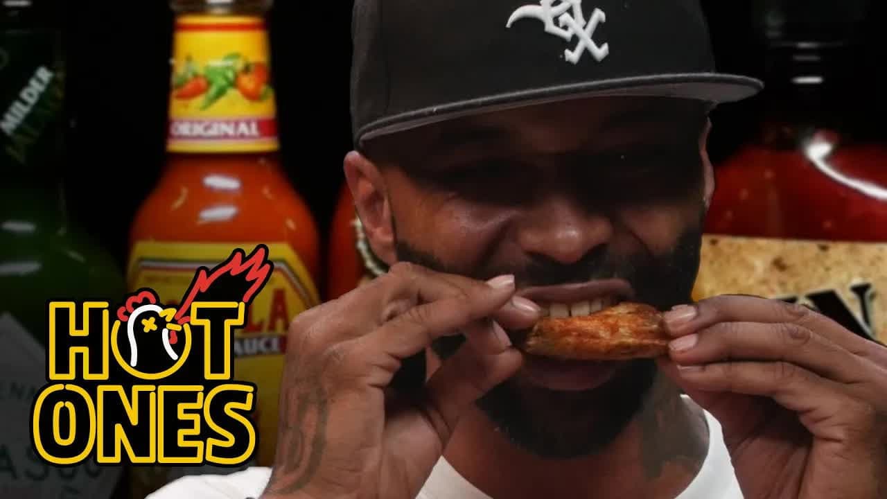 Still from Joe Budden Keeps It Real While Eating Spicy Wings