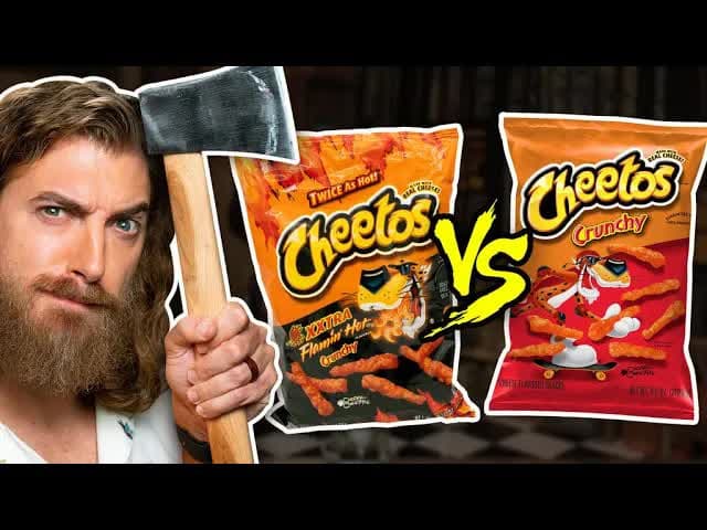 Still from Extreme vs Original Snacks Taste Test (Axe Throwing Game)