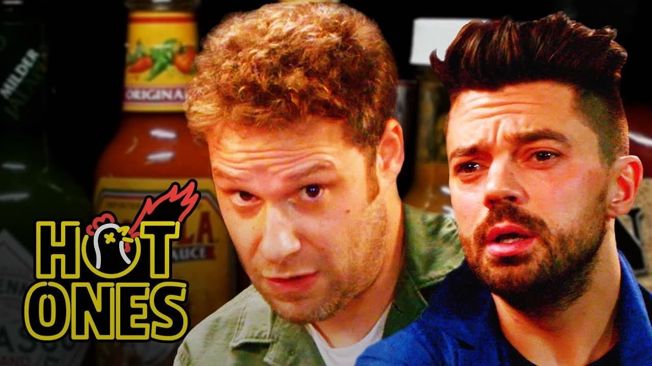 Still from Seth Rogen and Dominic Cooper Suffer While Eating Spicy Wings