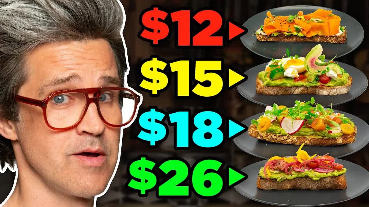 Still from Frozen vs. Fast vs. Fancy Food Taste Test