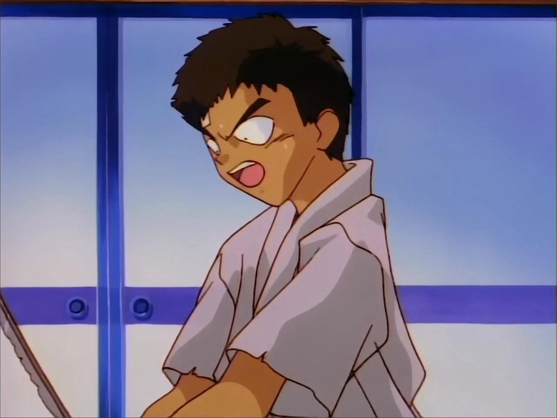 Still from Shock! Reverse Blade Sword Broken: Sojiro's Tenken verses Kenshin
