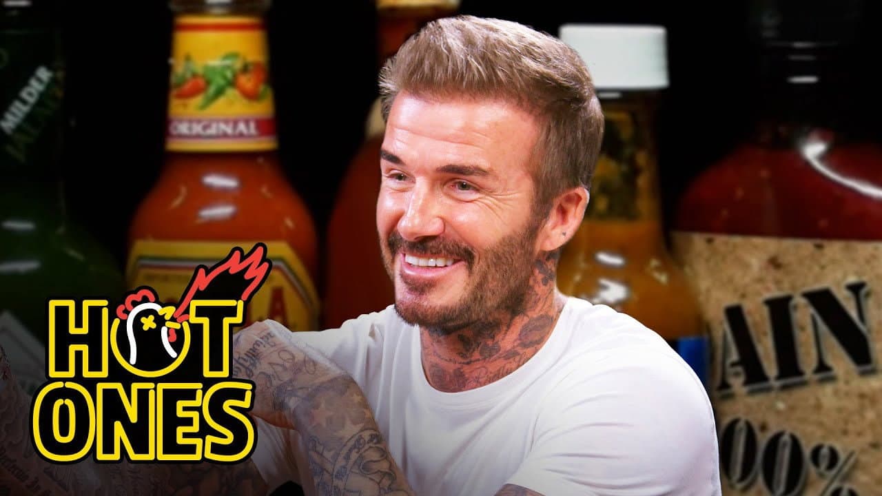 Still from David Beckham Embraces the Moment While Eating Spicy Wings