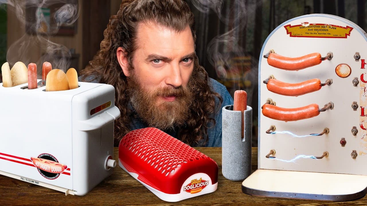 Still from What's The Weirdest Way To Cook A Hotdog?