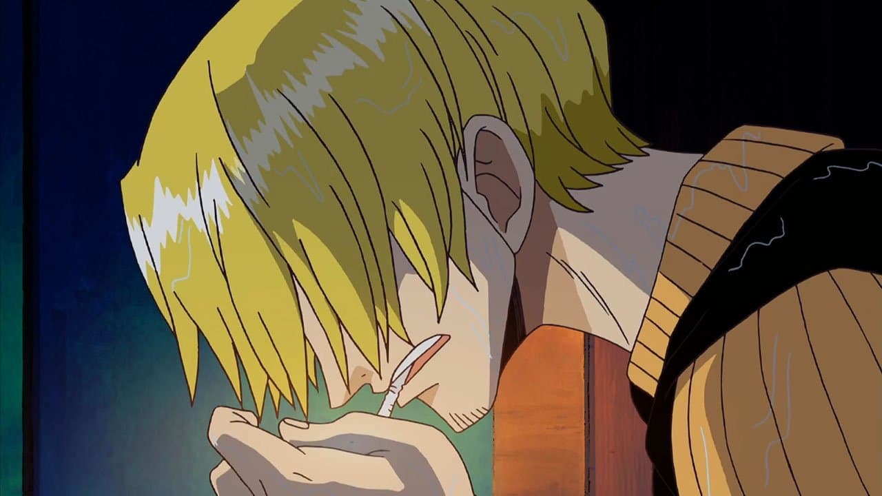 Still from Sanji Barges In! Sea Train Battle in the Storm!