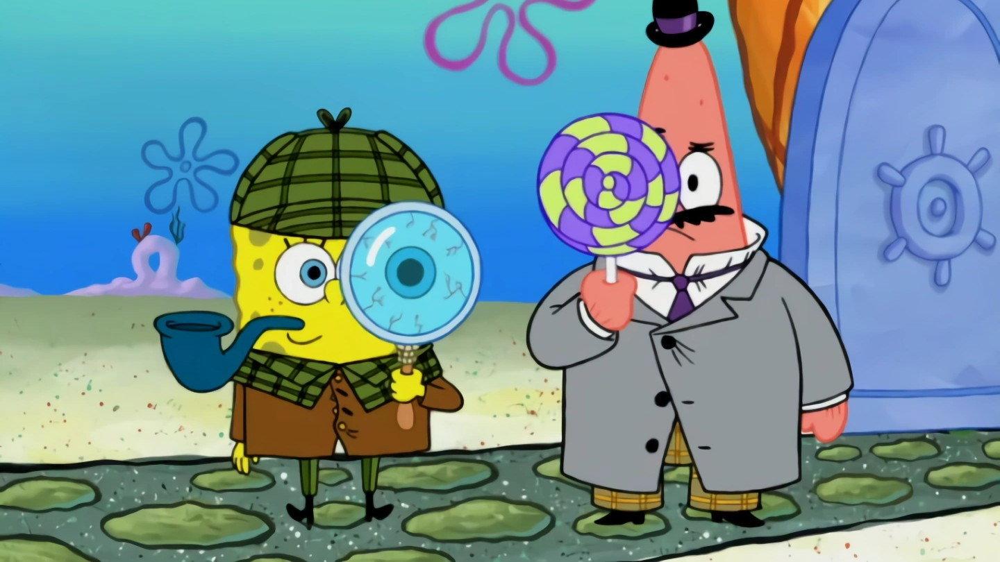 Still from SpongeLock Holmes and Dr. Patson