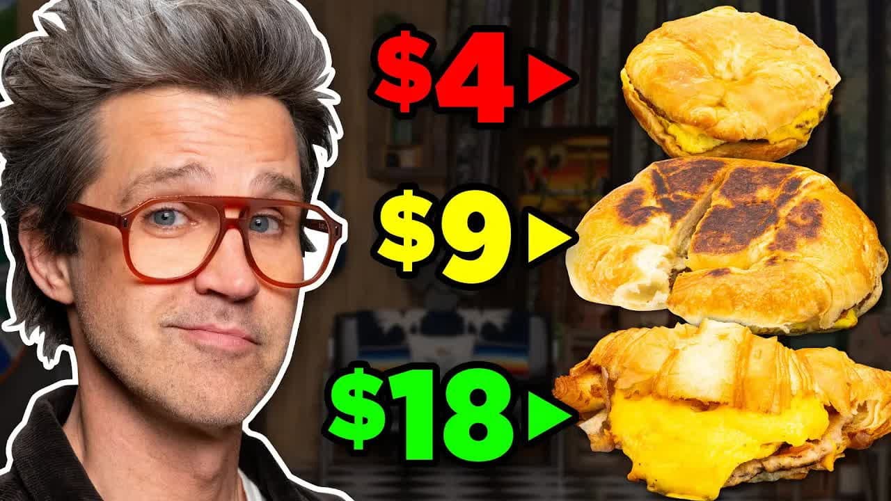 Still from Frozen vs. Fast vs. Fancy Food Taste Test