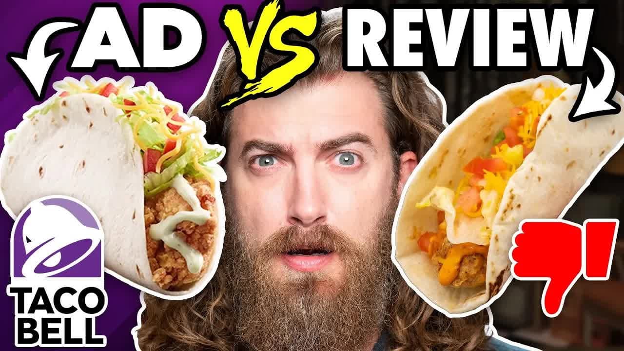 Still from Fast Food Ad vs. Yelp Review (Taste Test)