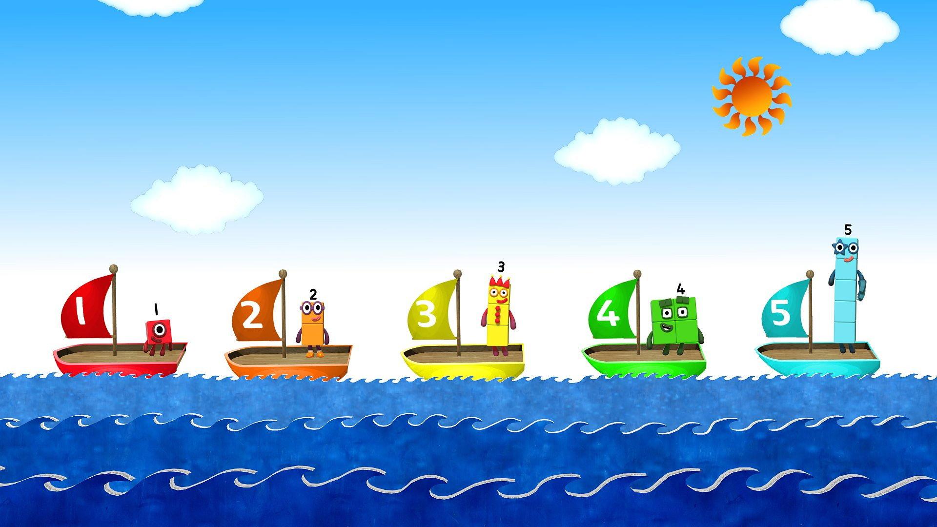 Still from Numbersongs: Five Little Boats