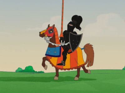 Still from A Hard Day's Knight